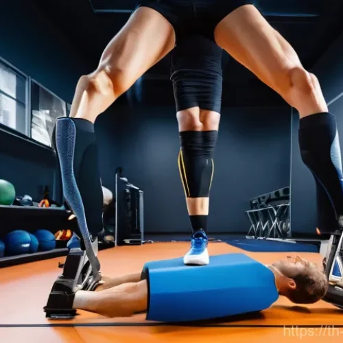 Home 23 스포츠재활사 직무 평가 방법 - **Image Prompt 1: High-Tech Biomechanical Analysis in Sports Rehabilitation**
"A professional fe...